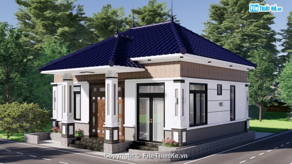 nhà cấp 4 mái nhật,mẫu nhà cấp 4,mẫu mái nhật 1 tầng